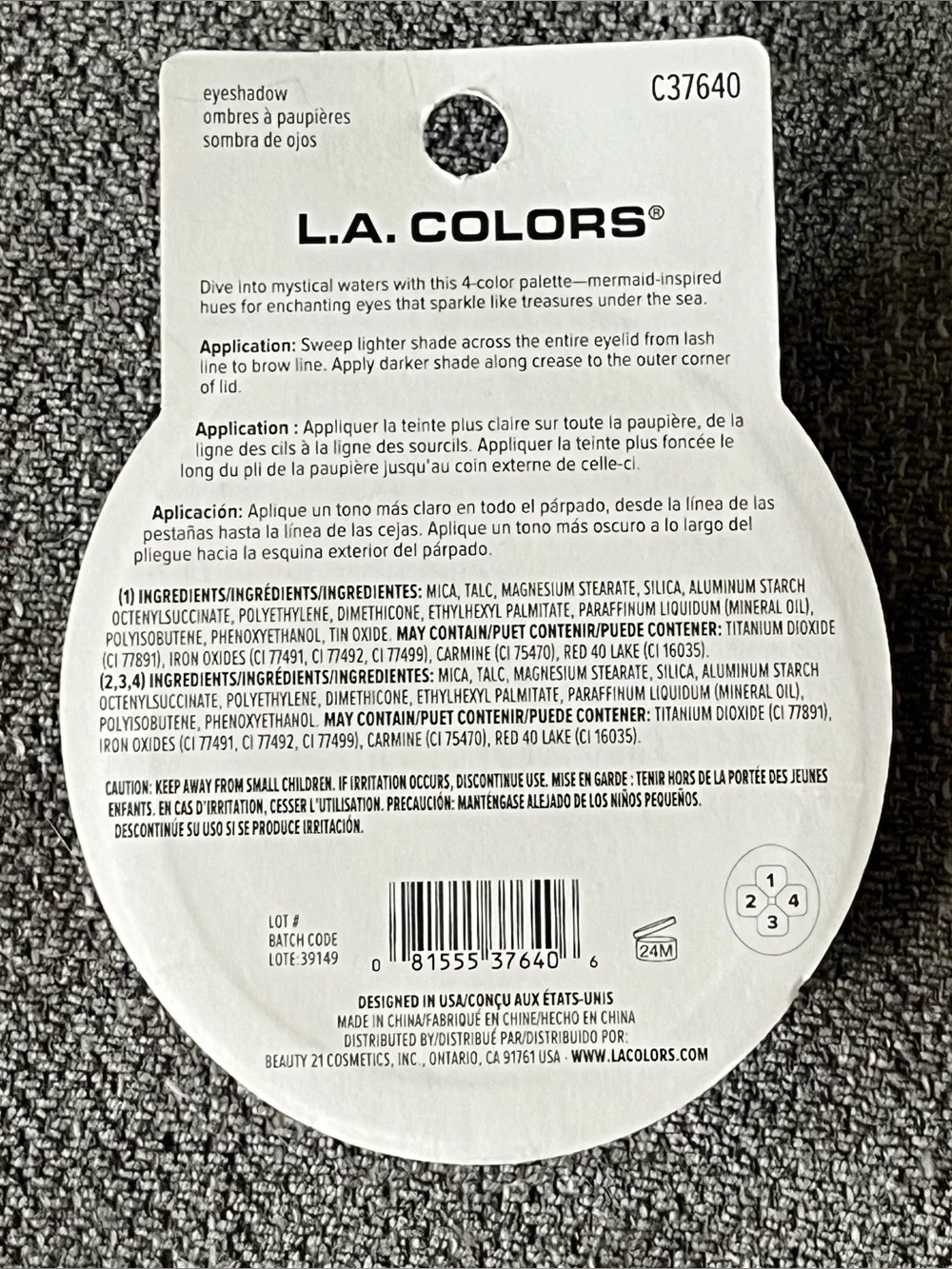 La Colors Sirens Call Shimmer Eyeshadow Palette Seashell Mermaid Beach Coastal